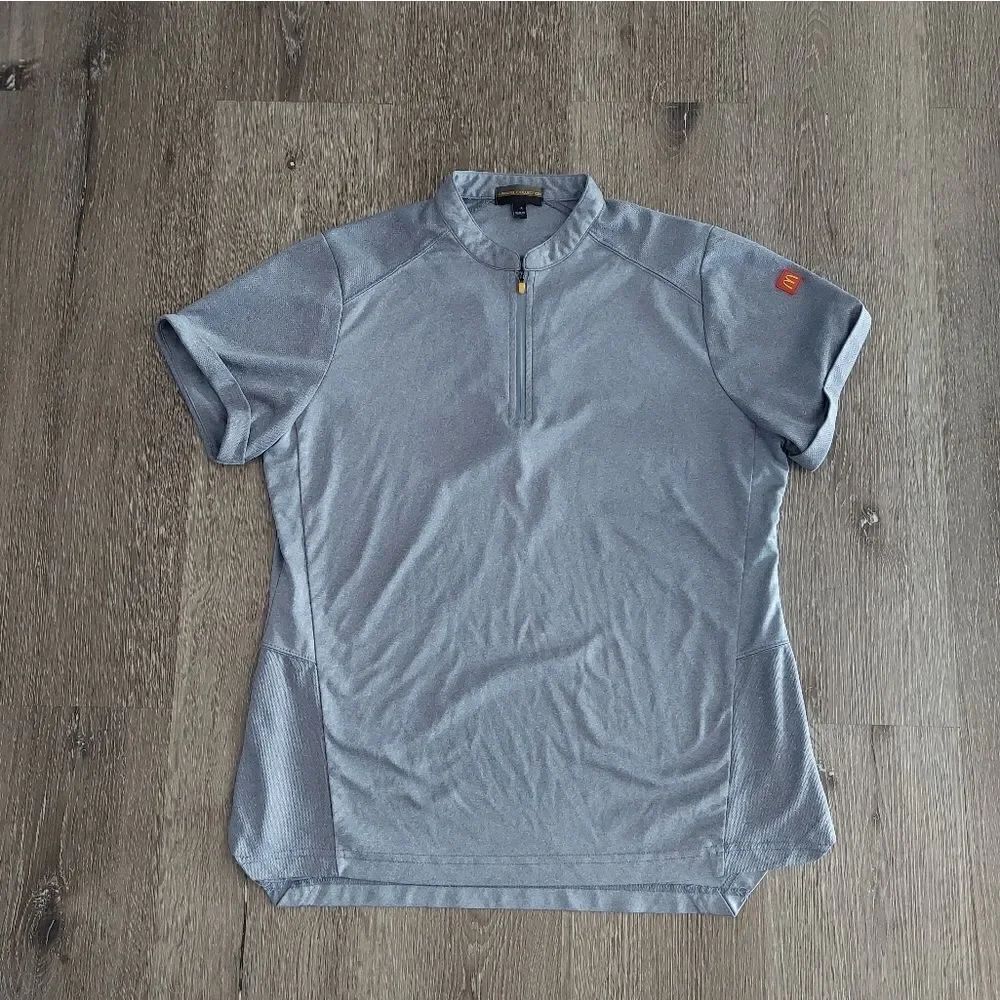 McDonald's Apparel Collection Employee Uniform Polo Shirt Womens Large Zip Up
